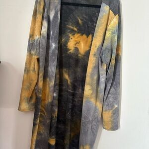 Tie-Dye Long Sleeve Open Cardigan